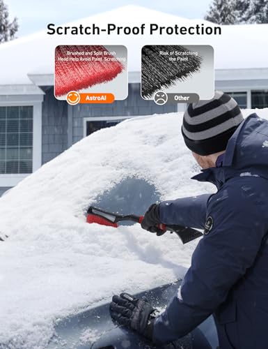 Image of AstroAI 27 inch 2-in-1 Detachable Snow Brush & Ice Scrapers for Car Windshield