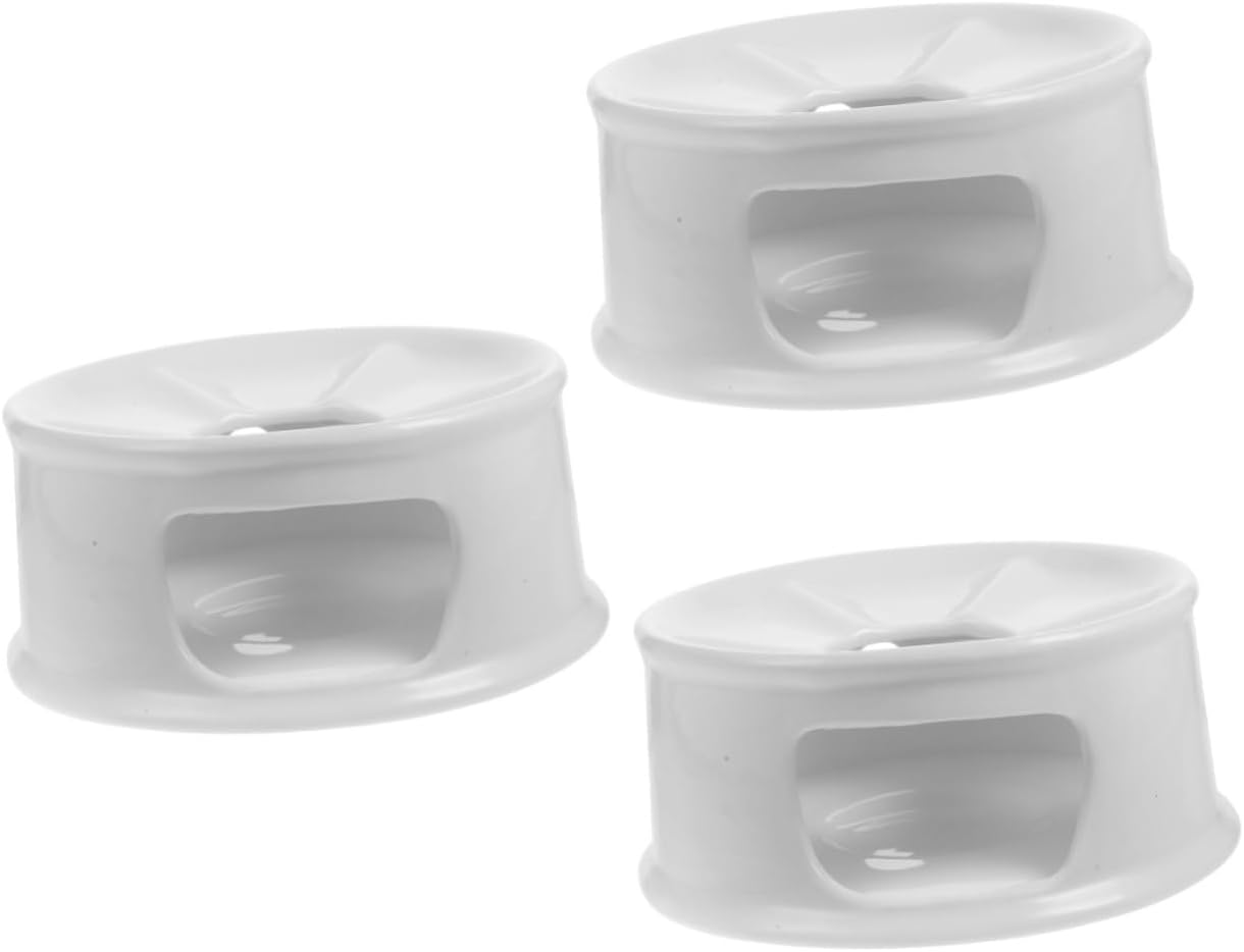 Mobestech 3pcs Teapot Heater Base Tea Light Warmer Vintage Style for Ceramic Teapot