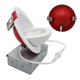 CSACCT LIGHT 1 luminaire encastré à DEL à cardan à DEL de 10,2 cm, résistance au feu de 2 heures, réglable à 360°, intensité variable 5CCT, spot ultra fin, emplacement humide, certifié FCC et ETL