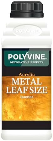 Polyvine Metal Leaf Size Acrylic Adhesive – Interior Gilding Glue for Gold Leaf, Metal Leaf & Foil. Water-Based, Low Odour, Easy Clean, Long Open Time. Furniture, Plaster & Decorative Features (500ml)