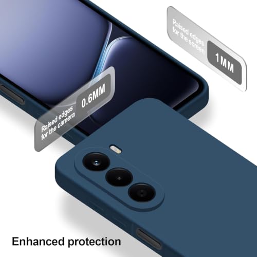 Image of DIZORO Microfiber Candy Compatible for Oneplus Nord ce6 lite 5G Smooth Touch Cushion Liquid Soft Silicone Gel Rubber Phone Case Non-Slip Full Body Protective Shockproof Back Cover - Blue