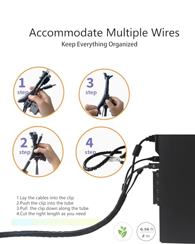 Image of 6-Pack Desk Grommet 50mm (2 inch) Wire Cord Cable Desk Hole Cover with Bi-Metal Hole Saw Kit and Cord Wire Wrap Coiled Tube Sleeve Management,2m Cable Sleeve Organizer with Table Hole Cover