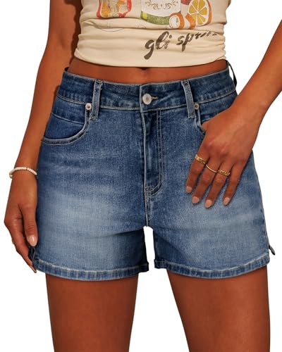 Image of CHICZONE Womens Mid-High Waisted Stretchy Denim Jean Shorts