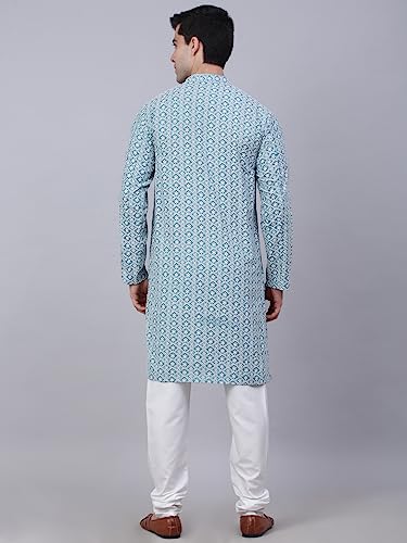 Image of Jompers Men's Embroidered Pure Cotton Kurta Pyjama Set.