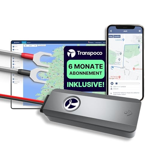 Transpoco 4G GPS Tracker (GS900) | Echtzeit Tracker mit SIM & Prepaid 6-Monats-Plan | IPX5 Ortungsgerät für Autos, Flotten & mehr | Backup-Akku & Diebstahlwarnungen | EU-Kundensupport