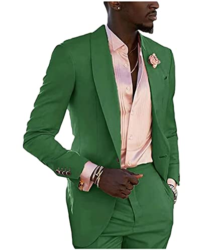 Mi Bo Tong 2 PC Shawl Lapel Wedding Suit for Men Slim Fit Business Suit One Button Jacket Pants Prom Suits 5
