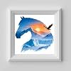 VISIAIP Horse Diamond Art Painting Kit for Adults, 5D DIY Full Drill Round Diamonds Craft, Sunlight Snow Mountains Eagle Landscape Design, 11.8x11.8 Inch Home Wall Decor(Horse Head) #2