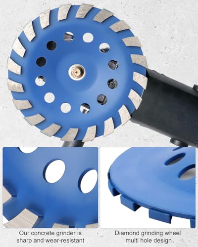 AOKLIT Concrete Grinding Wheel for Angle Grinder, 7 inch Diamond Cutting Grinding Wheel Disc for Polishing and Cleaning Stone Concrete Surface, Stones, Cement, Marble