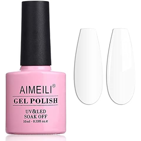 AIMEILI UV LED Gellack ablösbarer Gel Nagellack weiß Gel Nail Polish Cover