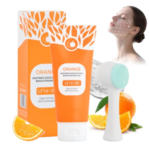 2pc Natürliches Orange Enzymes Peeling Gel mit Gesichtsbürste, Ex...