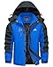 KEFITEVD Jacke Herren Winterjacke Skijacke Outdoorjacke Herren Winddichte Jacke Atmungsaktiv Snowboardjacke Winter Warm Königsblau 3XL