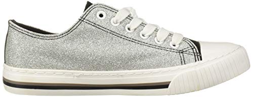 FOCO Las Vegas Raiders NFL Womens Glitter Low Top Canvas Shoes - 6