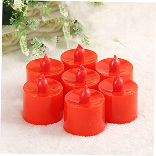 Velas LED sin llama hechas de plástico con batería de botón rojas 2
