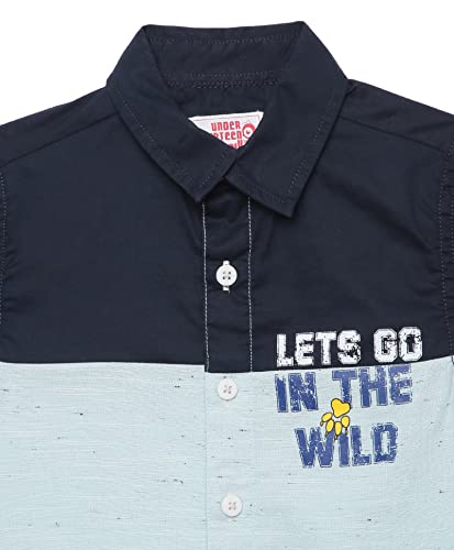 Image of Under Fourteen Only Solid Regular Fit Shirts for Boys