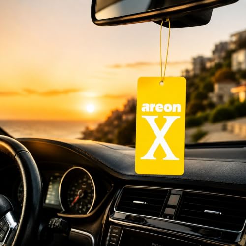 Image of AREON X Paradise Yellow Fresh Paper Hanging Car Air Freshener - Pack of 12