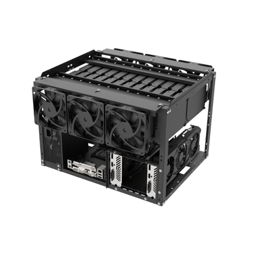 MININGEEK 24+4 HDD Open Air PC Case DIY Test Bench Frame with 3.5 Inch Hard Drive Holders for Crypto Mining, Chia Farming XCH FIL BHD, NAS Storage Case