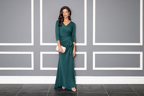 Alex Evenings Women's Long Surplice Dress4