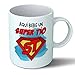 Planetacase Taza Tio - Aquí Bebe Un Super Tío - Regalo Original Tios Supertio Familia Taza Desayuno Café Ceramica 330 mL