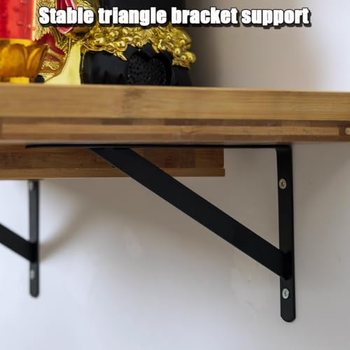 Mesa de Altar Budista de Pared de Bambú Nogal de 40x26 cm 5
