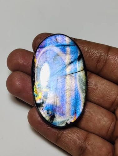Cabochon labradorite violette rare de 56mm pour bijoux d'exception