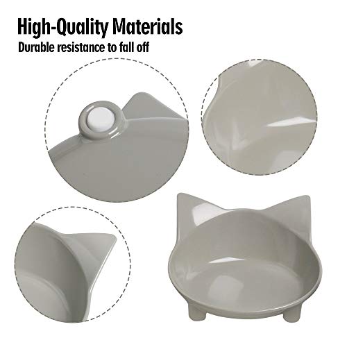 YATAOME Tilted Cat Food and Water Bowls Set Raised Elevated Anti-Slip Cat Feeder Shallow and Wide Food-Grade Melamine… - Image 4