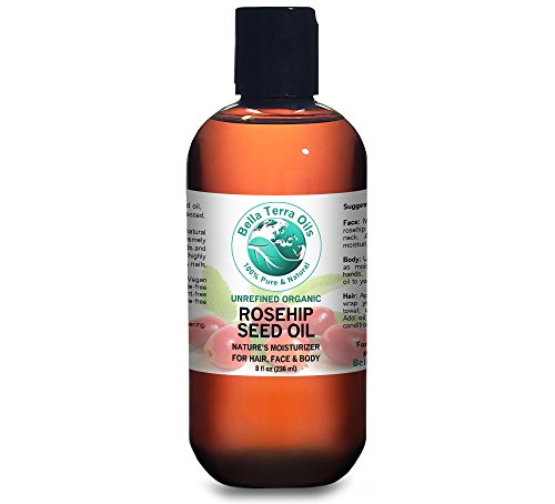 Rosehip Seed Oil 8 oz 100% Pure Cold-pressed Unrefined Organic - Bella Terra Oils