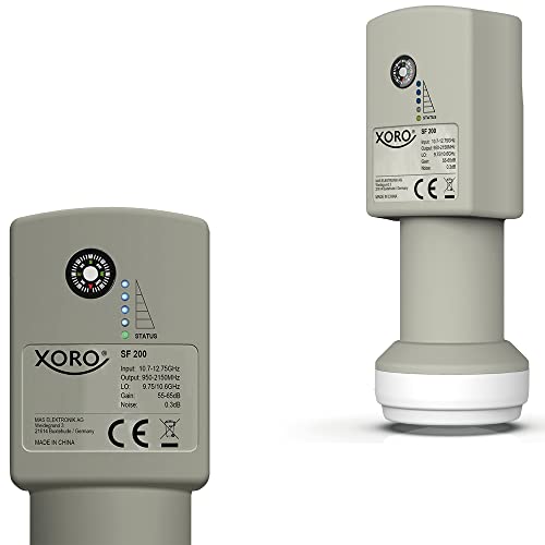 XORO SF 200 Twin - digitales Twin LNB mit integriertem SAT-Finder - ideal für Camping, schnelle und einfache Ausrichtung, Signalstärkeanzeige direkt am LNB