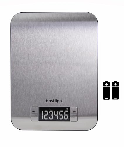 Bastilipo - Bascula de cocina de acero inoxidable, SCA5K-INOX Bastilipo - Bascula de cocina de acero inoxidable, SCA5K-INOX