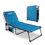 VILLEY Oversized Padded Chaise Lounge with Cushion, Foldable Recliner