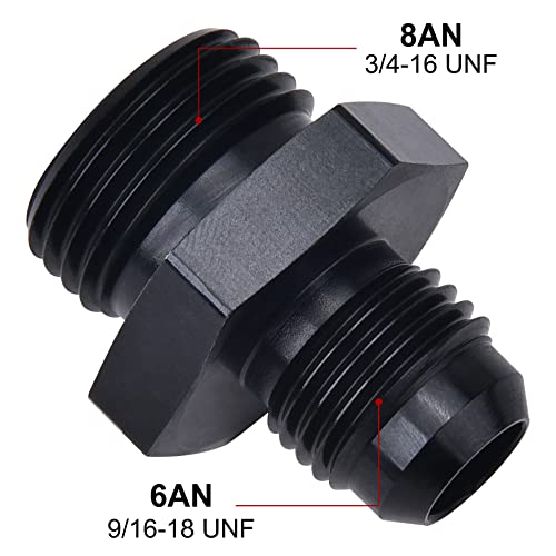 Image of EVIL ENERGY 6AN Flare to AN8 ORB Male O-Ring Fitting Adapter