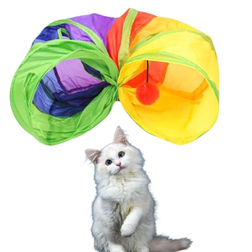Tùnel Colorido Dobrável Divertido para Gatos