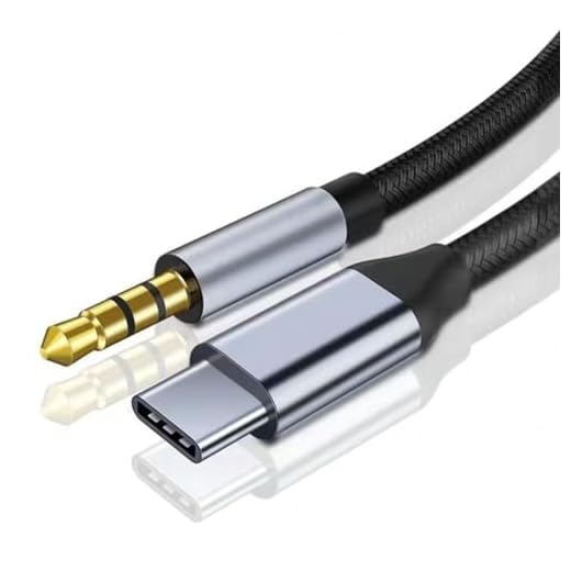 USB C to 3.5mm Audio Aux Jack Cable, Type C to Male Adapter Dongle Stereo Audio Cord for Car,Headphone,Speakers Compatible with iPad Pro, iPhone 15 Series, Samsung Galaxy S23 S22 S21, Note 20/10…