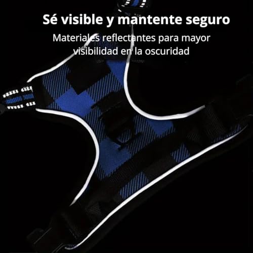 PET&TECH Arnés para Perros con Correa; Antitirones, Ajustable y Ergonómico – Diseño Tipo Silla de Montar – Cómodo, Seguro y con Asa de Control (Gris, XL) - imagen 5