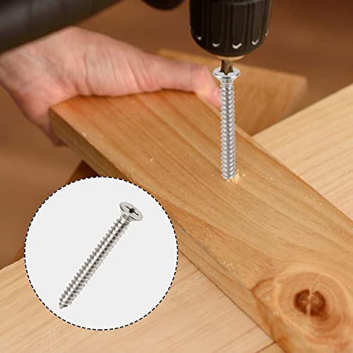 100 pcs 8x1-1215 inch stainless steel phillips flat head wood screwsstainless steel 18-8 a2304 screwhome screw kit by qisheng