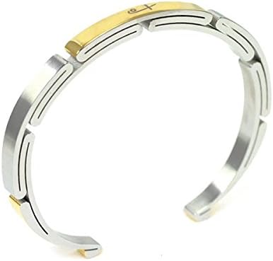 Vitality Women's Two Tone Stainless Steel Sport Cuff Fashion Bracelet