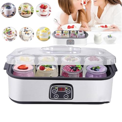 Hhllyujff Yogurtera Probiótica 3 En 1, La Mejor Yogurtera Probiótica con Control De Tiempo con Pantalla Táctil, Yogurtera Digital De 1400 Ml para Yogur Griego, Vegano O con Sabor Casero