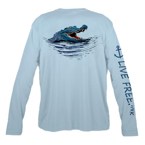 Florida Gator Men's Long-Sleeve Solar Performance Shirt Light Blue L