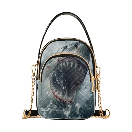 Quilted Crossbody Bags for Women,Great White Shark Women's Crossbody Handbags Small Travel Purses Phone Bag
