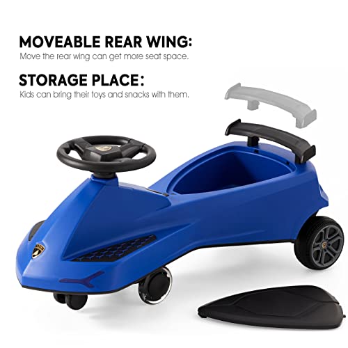 Toddoowish Wiggle Car Ride On Toy –Music Plasma Car, No Batteries, Gears Or Pedals, Twist, Turn, Wiggle Movement To Steer, Outdoor Swing Car For Kids 3 Years And Up (Blue) #TOP4