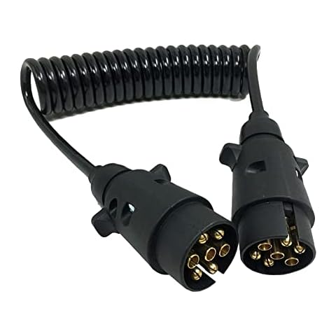 PAISEN 7Pin 3M Trailer Extension Lead,Trailer Plug Socket Connector,Towing Caravan Truck Electrical Wiring Cable Connector Round,for Towing Caravan Truck(Male to Male) Cover