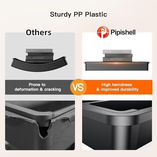 Pipishell Silverware Drawer Organizer, Expandable BPA-Free Kitchen Utensil Storage Tray for Forks, Spoons and Knives, Black Plastic Cutlery Holder