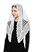 Wgior Triangle Vintage Inspired Lace Chapel Veils Catholic Mass Head Covering Scarf Mantilla Veils for Church (White)