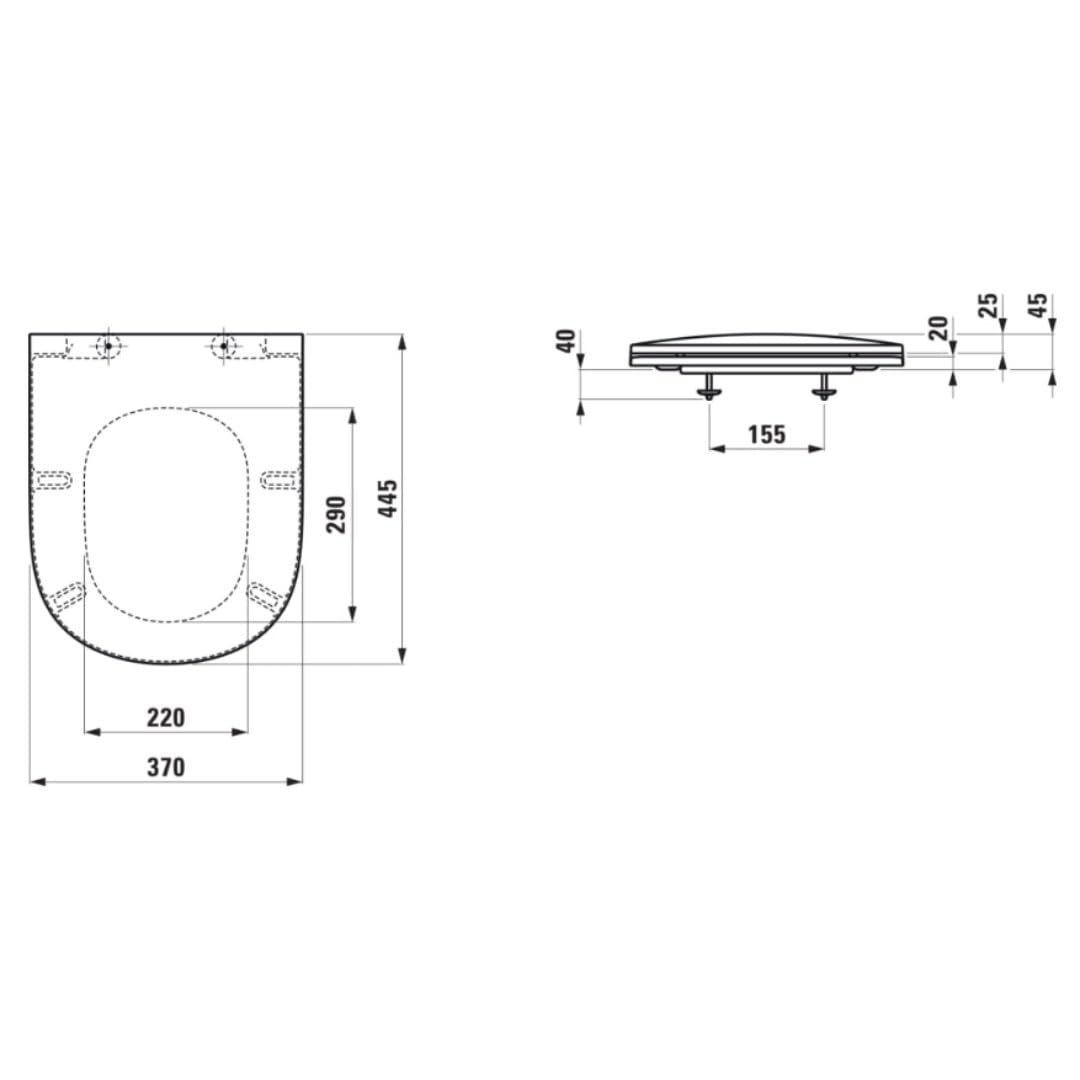 Copriwater slim softclose in duroplast bianco – Serie Lua | Laufen