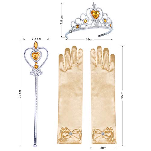 Sunny Fashion Girls Dress Black Hi-Low Magic Wand Princess Crown Dress Up4