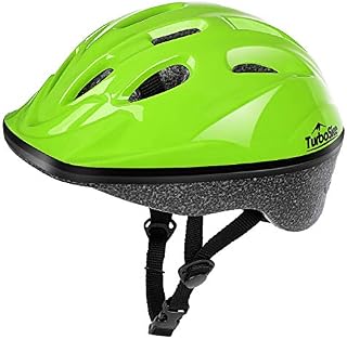 TurboSke Kid's Helmet, Children's Bike Helmet (Gloss Green)