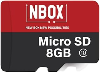 NBOX Micro SD Memory Card, 8GB, Class 10, High Speed Storage
