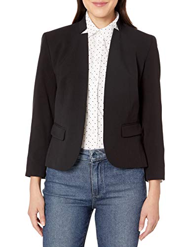 NINE WEST Women's Plus Size Kiss Front Jacket, Black, 18W