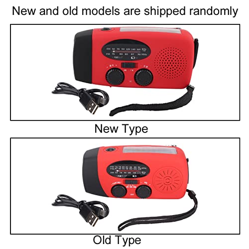 Opwindbare Noodhandslingerradio, 1000mAh-zonnehandslinger Draagbare AM/FM-weerradio met 3W Zaklamp, Mobiele Telefoonoplader, SOS en Kompas voor Thuis en Buiten - Image 6