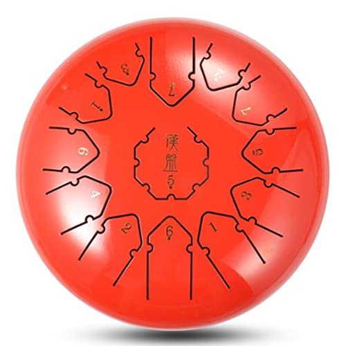 Percussion Ethereal Drum, Tambor de lengua de acero de 12 pulgadas y 13 notas, con bolsa, mazos, escalas y anillos para dedo para camping, meditación o yoga, color F