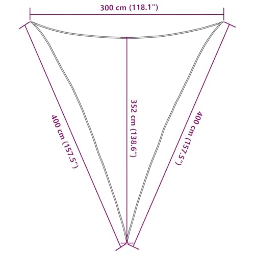 vidaXL Sonnensegel, UV Schutz Sonnenschutz f&uuml;r Terrasse Balkon Garten, Windschutz Wetterschutz Dreieckig, Sonnendach, 160g/m&sup2; Orange 3x4x4m HDPE